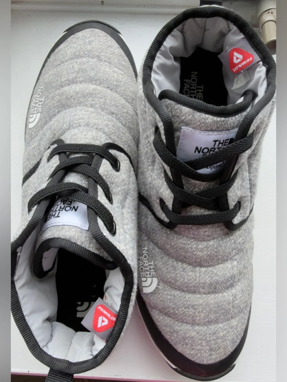 The North Face Kids Gray Quilted Lace-Up Boots